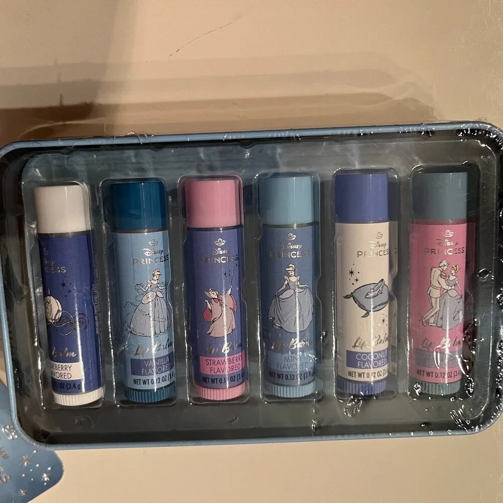 Disney Princess Cinderella Lip Balm Set (Set of 6 balms in Tin)‎ (new/kids/x)